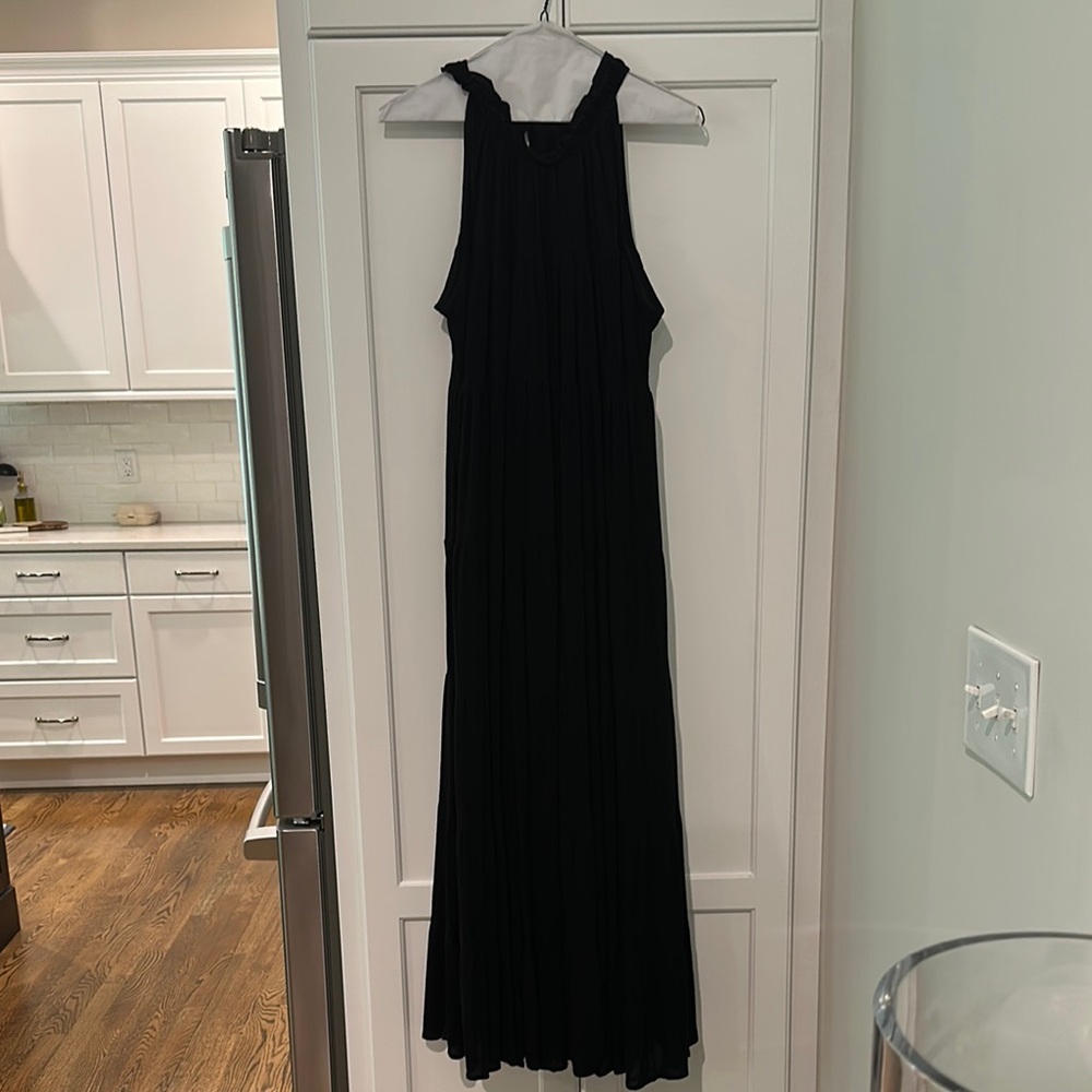 Pink Lily Black Halter Maxi Gown